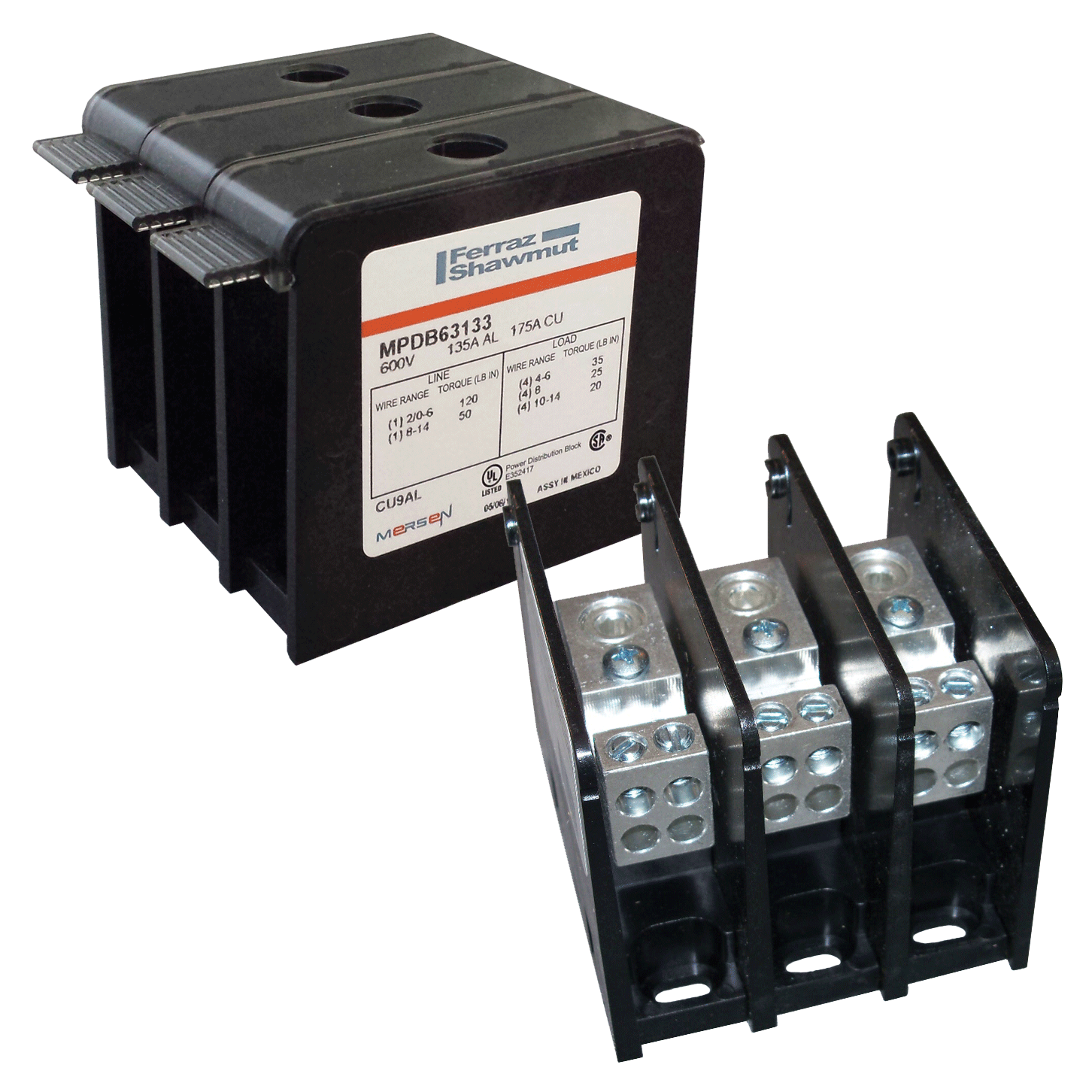 MPDB62192 - MPDB UL1953 CU MINI 1000V 175A 2-pole 1 2/0-#14 in-2 #2-#14 out Box/Box